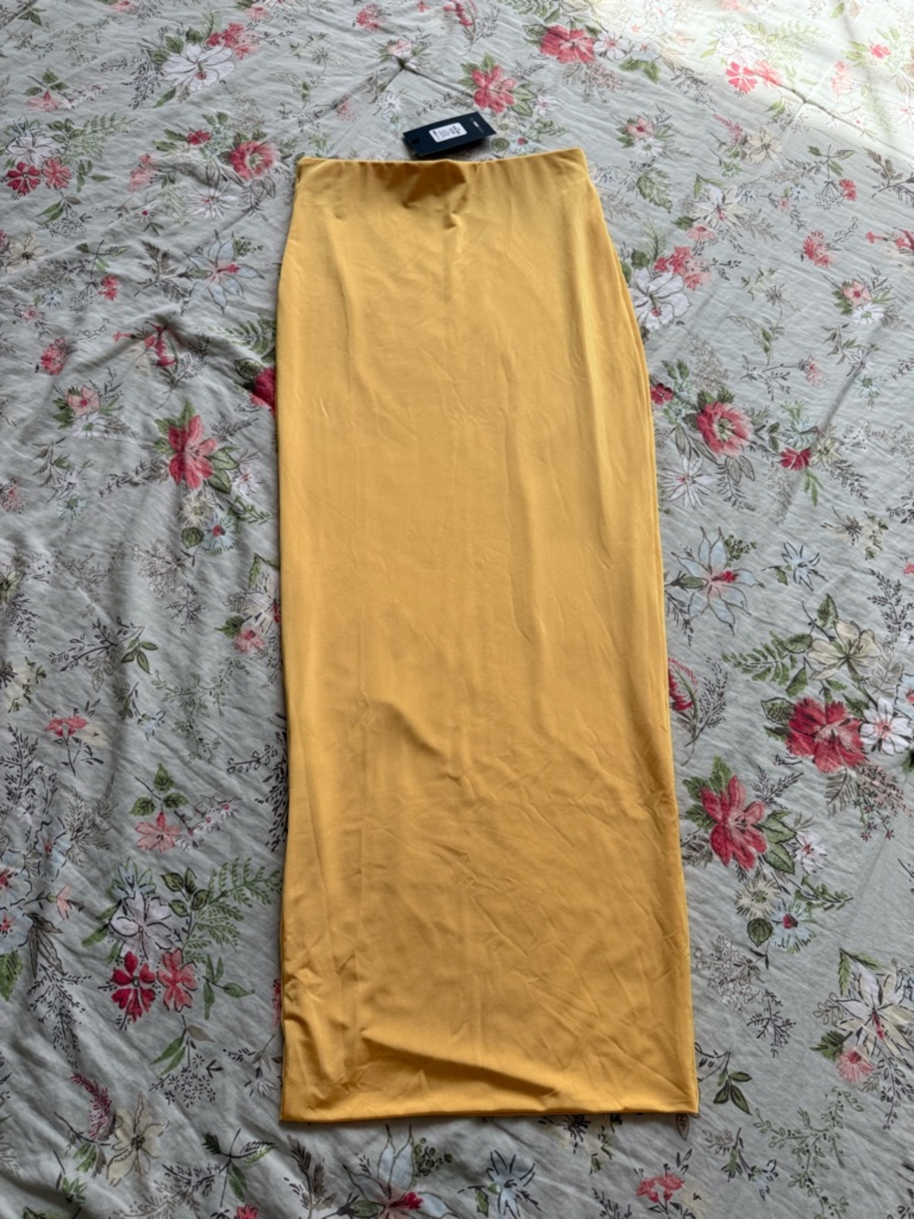 Fashion Nova Yellow Mustard Maxi Skirt - Slim Straight